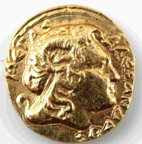 ANCIENT GREEK GOLD TRIHEMIOBOL 1/4 STATOR MACEDON