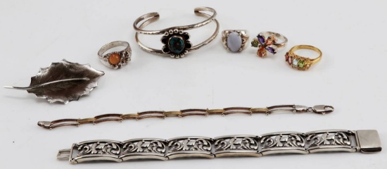 LOT STERLING SILVER COSTUME JEWELRY SIGNED VINTAGE