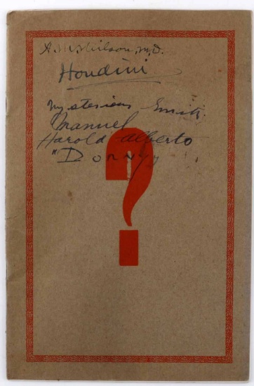 HARRY HOUDINI SIGNED ANNUAL MYSTERY SHOW PROGRAM