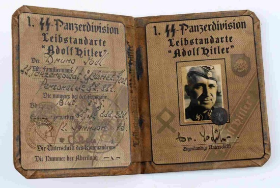 WWII THIRD REICH GERMAN PANZER DIVISION SS ID BOOK