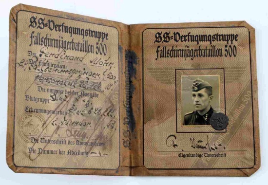 WWII THIRD REICH GERMAN SS VERFUGUNGSTRUPPE ID
