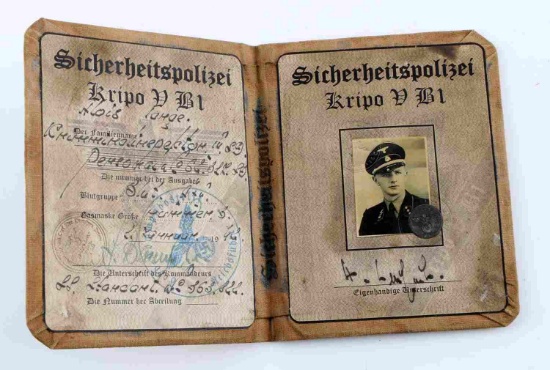 WWII SS THIRD REICH GERMAN SICHERHEITSPOLIZEI ID