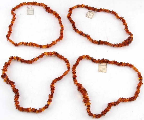 4 STRANDS OF RUSSIAN BALTIC AMBER BEADS