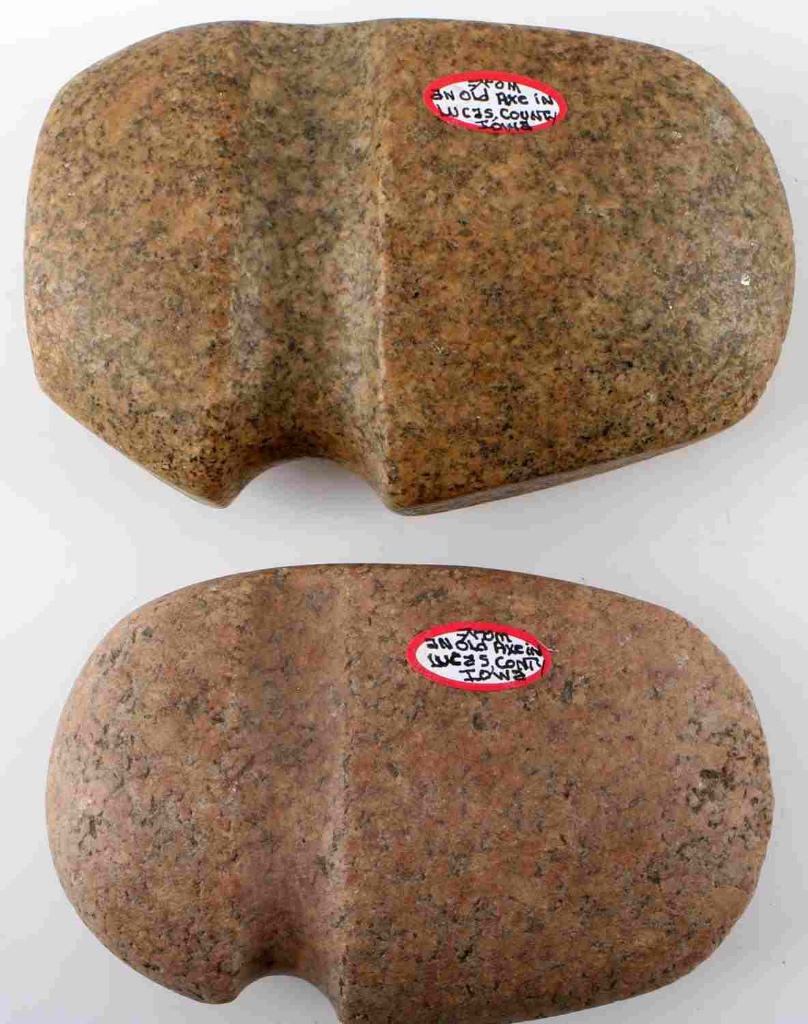 2 WOODLAND PERIOD 3/4 GROOVED AXE AX HEADS IOWA