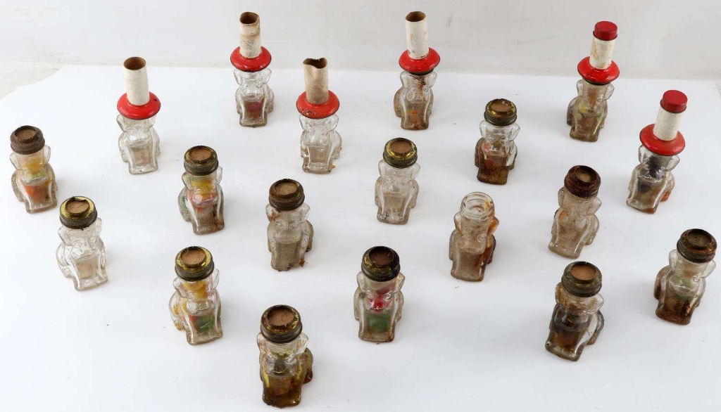 20 1950'S J.C. CROSETTI DOG CANDY CONTAINER LOT