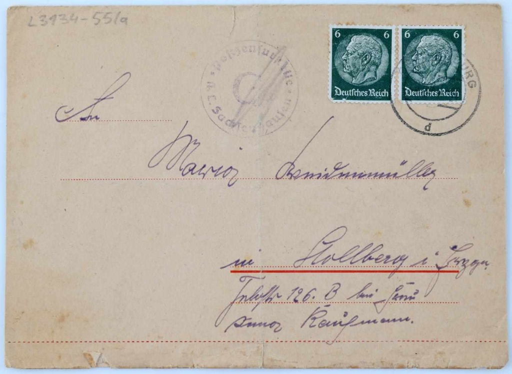 WWII CONCENTRATION CAMP LETTER SACHSENHAUSEN