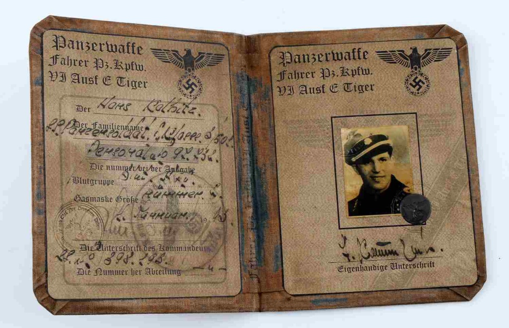 WWII THIRD REICH GERMAN PANZERWAFFE ID BOOKLET
