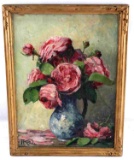 AUGUSTE KIND FLORAL STILL LIFE WITH VASE FRENCH