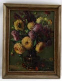 AUGUSTE KIND FLORAL STILL LIFE WITH VASE FRENCH