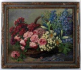 AUGUSTE KIND FLORAL STILL LIFE WITH VASE FRENCH