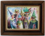 TADUESZ MAKOWSKI OIL ON CANVAS CLOWN PAINTING