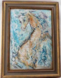 ANATOLIY ZVEREV OIL ON CANVAS EXPRESSIONIST HORSE