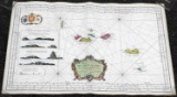 1755 J N BELLIN MAP OF THE AZORES 21 X 35 INCHES