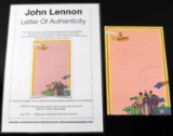 JOHN LENNON AUTOGRAPH YELLOW SUBMARINE STATIONARY