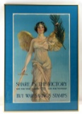 WWI SHARE VICTORY WAR SAVING STAMP FRAMED POSTER