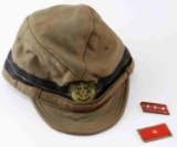 WWII JAPANESE MARINE OFFICERS CAP WITH COLLAR TABS