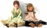 TWO PORCELAIN DOLLS EFFANBEE WITH ORIGINAL BOX
