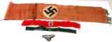 WWII GERMAN THIRD REICH BANNER EAGLE & MORE LOT