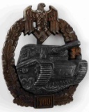 WWII GERMAN PANZER ASSAULT 100 ACTION BADGE