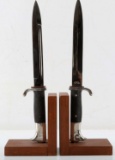 WWII GERMAN HEER ARMY BAYONET BOOKEND LOT OF 2