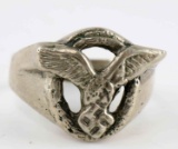 WWII GERMAN LUFTWAFFE PILOTS SILVER RING