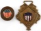 GAR PATRIOTIC BUTTON & ADJ GENERAL WATCH FOB