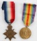 WWI BRITISH NAMED 1914 15 STAR & UK VICTORY MEDAL