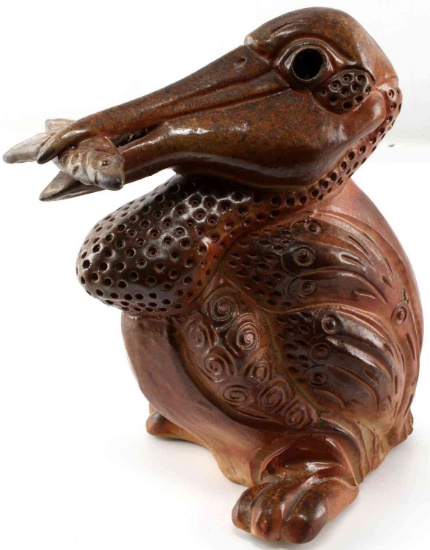 PETER ROSE FOLK ARTIST POTTERY PELICAN