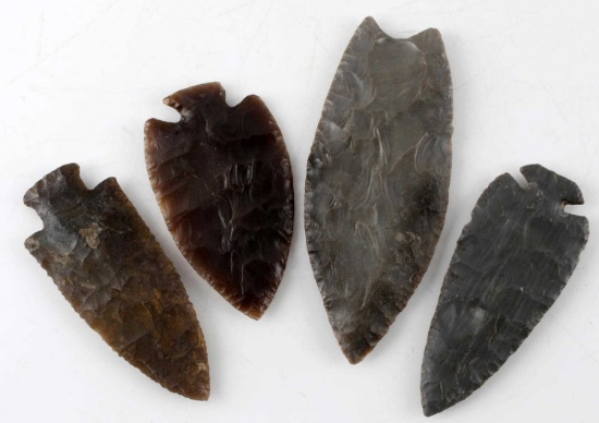 LOT OF 4 PALEO & ARCHAICH ARROWHEADS DOVETAIL