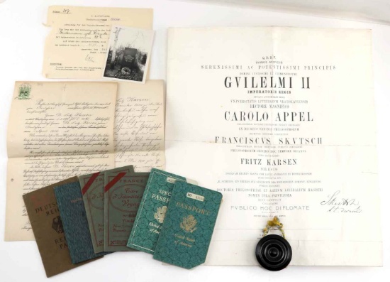 WWII GERMAN EDUCATOR FRITZ KARSEN DOCUMENT LOT