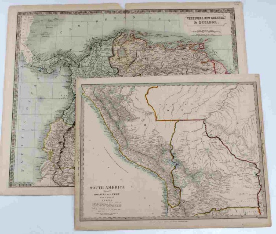 ANTIQUE 19TH CENTURY SOUTH AMERICAN MAP LOT