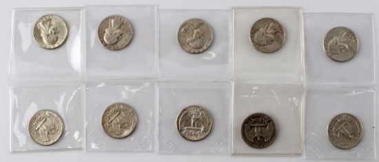 SILVER QUARTER TYPE B REVERSE VARIETY LOT OF 10