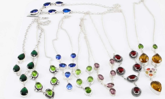 8 PC LAB CREATED TANZANITE TOPAZ QUARTZ 1106 TCW