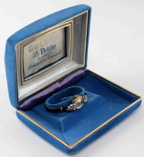 BULOVA LA PETITE 23 JEWELS FASHIONED DIAMOND WATCH