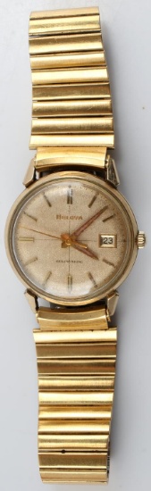 VINTAGE BULOVA M7 AUTOMATIC 10K RGP BEZEL WATCH