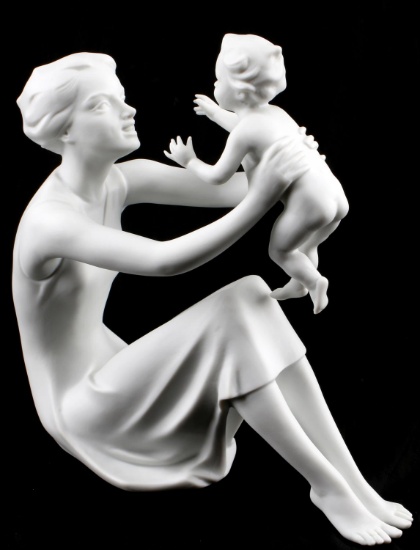 KAISER BISQUE PORCELAIN FIGURE MOTHER AND CHILD