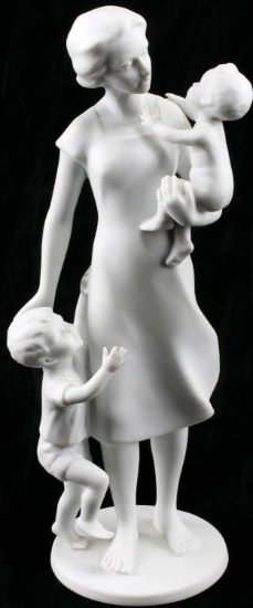 KAISER BISQUE PORCELAIN FIGURE MOTHER AND CHILDREN
