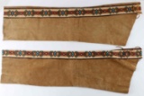 VINTAGE TAN SUEDE CHAPS W NATIVE AMERICAN PRINT