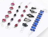 LAB CREATED GEMSTONE BRACELET LOT DRUZY AMETHYST