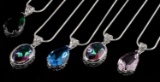 502 TCW LAB CREATED TOPAZ PENDANTS 5 PIECE