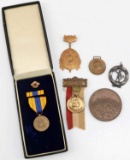 LOT OF 6 ANTIQUE MILITARY & NON-MILITARY MEDALS