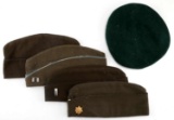 LOT OF 4 WWI & WWII US ALLIED WOOL GARRISON CAPS