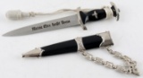 WWII GERMAN 3RD REICH MINIATURE SS OFFICER DAGGER