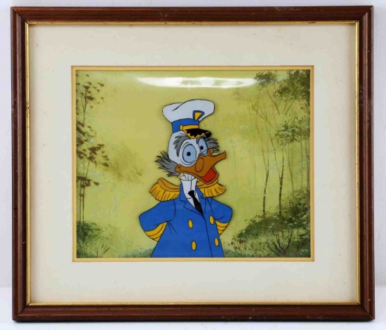 DISNEY SCROOGE MCDUCK PAINTED CELLULOID DRAWING