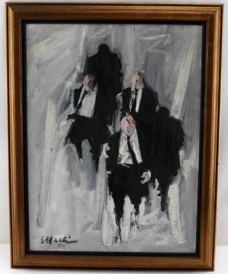 FRAMED ACRYLIC ON CANVAS IMPRESSIONIST PAINTING