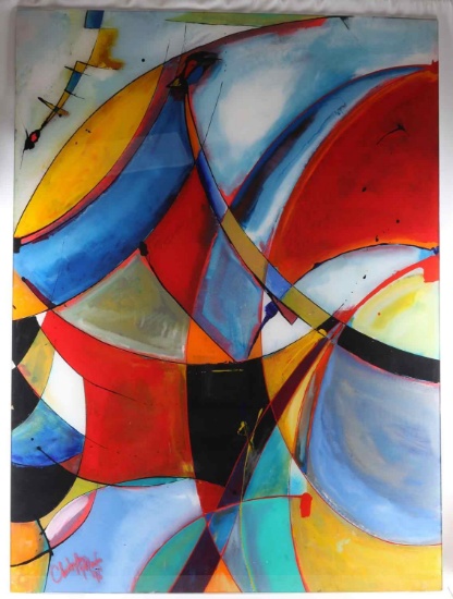 CHRISTOPHER MARTIN REVERSE ACRYLIC ABSTRACT