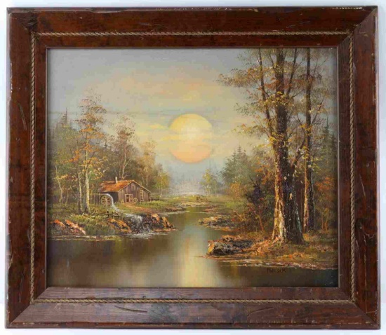 FRAMED OIL ON CANVAS AUTUMN LANDSCAPE SIGNED