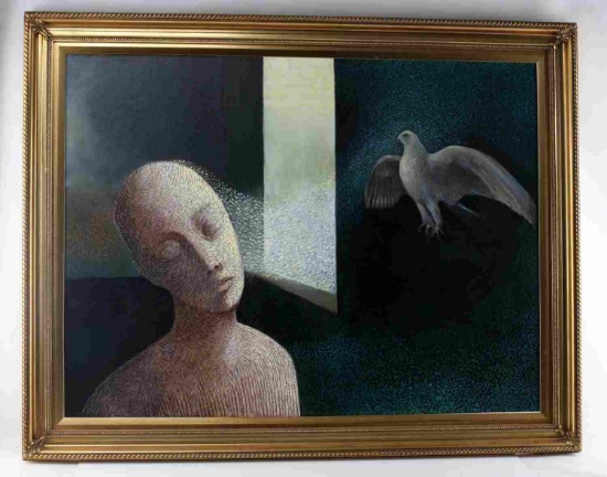 LARGE SCALE SURREALIST PAINTING TERENCE HUGHES