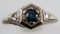 LADIES ESTATE 14K GOLD SAPPHIRE AND DIAMOND RING