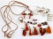 18 PIECE SOVIET SILVER & AMBER JEWELRY LOT